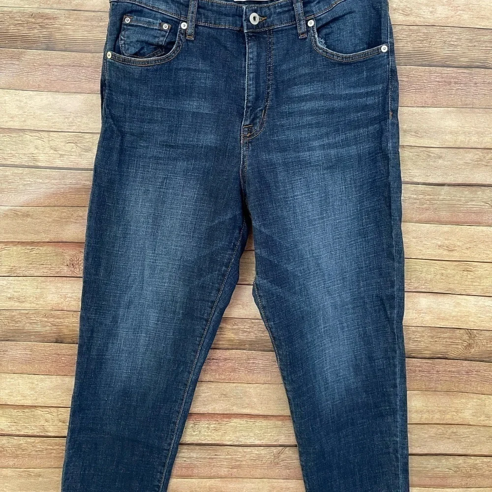 Ella Moss High Waist Straight Ankle Jeans Women's Dark Wash Size: 14/32 - Picture 2 of 10